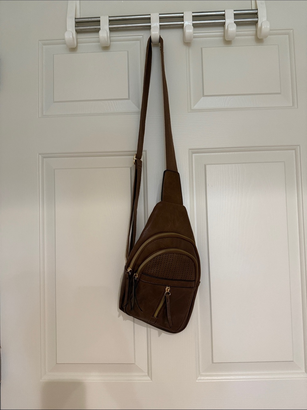 Men's Brown Leather Crossbody Sling Bag - Classic Everyday Carry
